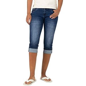 Timezone Dames Slim TaliTZ 3/4 Shorts, Lush Blue Wash, 28, Lush Blue Wash, 28