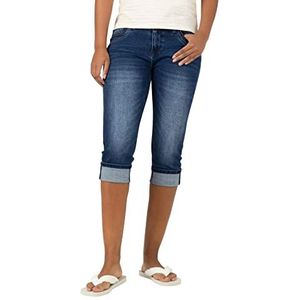 Timezone Dames Slim TaliTZ 3/4 Shorts, Lush Blue Wash, 28, Lush Blue Wash, 28