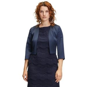 Vera Mont Bolero-jas voor dames, met plooien, blauw, 48
