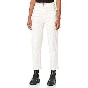 Love Moschino Cropped Garment Dyed Twill with Black Shiny Back Tag broek, casual, crème, 27 dames, Crème, 34