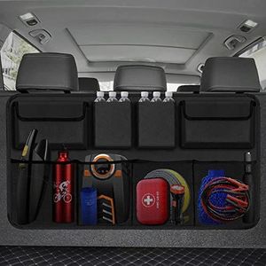 Snuopfy Car Trunk Car Organizers, achterbank opknoping auto organisatoren met 8 grote opbergtas -Trunk Organizer voor SUV, vrachtwagen, bestelwagen - uw ruimtebesparende expert