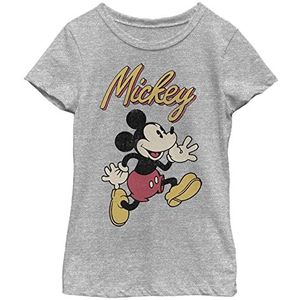 Disney Characters Vintage Mickey Girl's Crew Tee, Athletic Heather, X-Small, Athletic Heather, XS