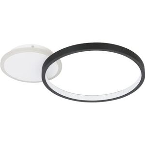 EGLO LED plafondlamp Gafares, dimbare plafond lamp met afstandsbediening, ronde woonkamerlamp van wit aluminium en staal in wit en zwart, plafondverlichting, warm-koud wit