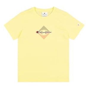 Champion Jongens Legacy Boy-Graphic Crewneck met grote print T-shirt, geel (Ys143), 7-8 Jaar