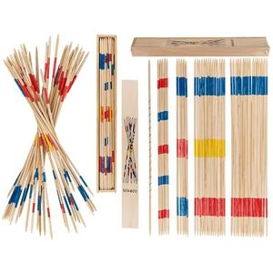 Mikado spel 42 cm van hout - In houten doosje - Gezelschapsspel - Behendigheidsspel