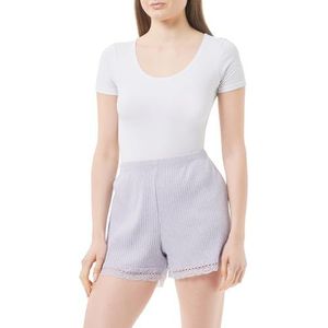 Koton Pajama Bottom Shorts voor dames met kantdetail, Paars (361), XL