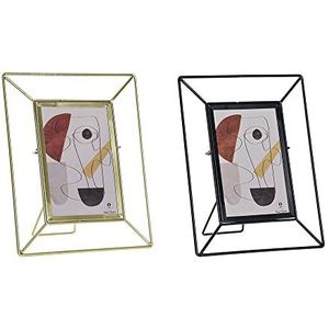 DKD Home Decor Fotolijst van metaal, modern glas (2 stuks) (18 x 3 x 23 cm)