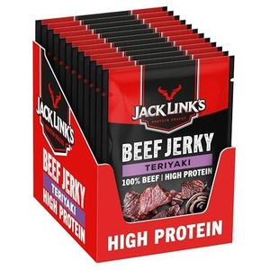 Jack Link's Beef Jerky Teriyaki - Gedroogde beef jerky - Rijk aan proteïne - (12 x 25 g)