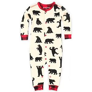 Hatley Uniseks Baby Union Suits spelers, wit (Black Bear), 68 cm