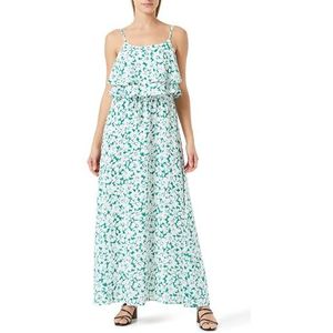 LYNNEA Dames maxi-jurk met bloemenprint 19222815-LY02, groen wit, S, Maxi-jurk met bloemenprint, S