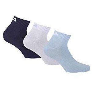 Fila F9300 Quarter Plain Socks 39/42 Socks, 821 Sky, unisex volwassenen