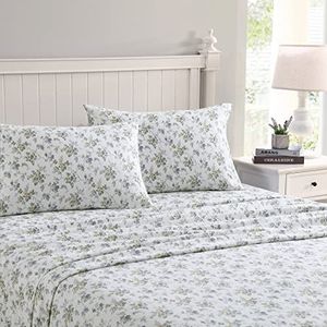 Laura Ashley Home - Flanellen Collectie - Lakenset - 100% katoen, ultrazacht geborsteld flanel, voorgekrompen en anti-pil, wasbaar in de machine, onderhoudsvriendelijk, koning, Le Fleur