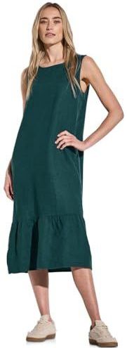 Street One - Mouwloze Midi-Jurk - Zwart - Linnen