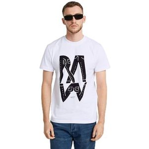 G-STAR RAW Heren Raw Denim Illustration R T T-shirt, wit (White D25676-c336-110), L