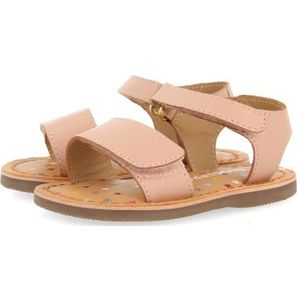 Himare babysandalen van geel leer met fantasy-print, Roze, 26 EU