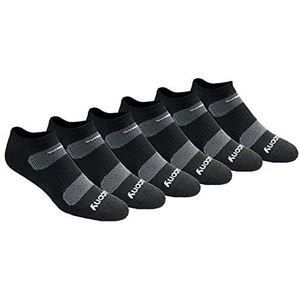 Saucony Hardloopsokken voor heren (verpakking van 6), Zwart, Shoe Size 15-17