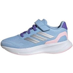 adidas Runfalcon 5 schoenen voor kinderen, lage schoenen zonder voetbal, Glow Blue/Silver Met./Clear Pink, 30,5 EU, meerkleurig (Glow Blue Silver Met Clear Pink), 30.5 EU