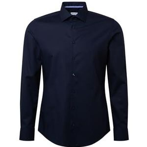 Seidensticker Men's Shaped Fit Shirt met lange mouwen, blauw, 40, blauw, 40