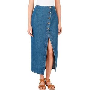 Pepe Jeans - Midi Skirt Hw Slit - Damesrok - Blauw - Denim