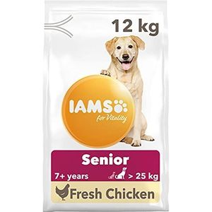 IAMS for Vitality Senior Hondenvoer droog - droogvoer voor oudere honden vanaf 7 jaar, geschikt voor grote honden, 12 kg