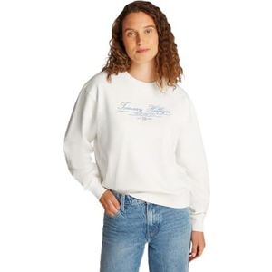 TOMMY HILFIGER Dames REG SCRIPT SWEATSHIRT WW0WW45430, wit, XXS, Wit (Ecru), XXS