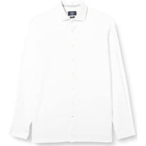 hackett limited Heren White Text Strak Stripe Shirt, 800, wit, XL