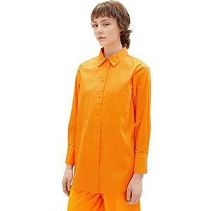 TOM TAILOR Denim Dames blouse met strepen 1032792, 31684 - Bright Mango Orange, XS