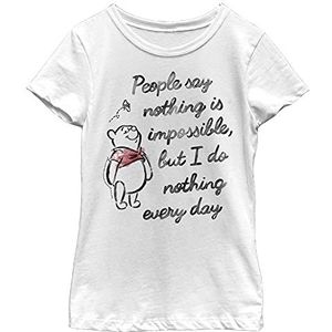 Disney Winnie The Pooh Impossible Girl's Solid Crew Tee, wit, XS, Weiß, XS