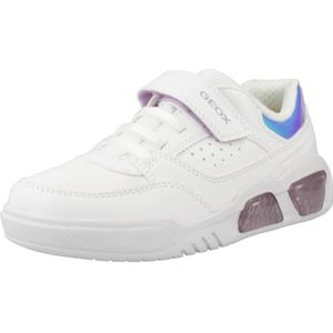 Geox J Illuminus Girl Sneakers voor meisjes, wit lilac, 30 EU
