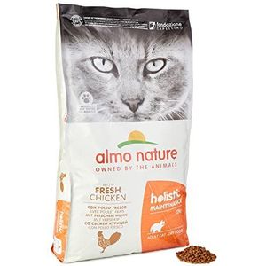 Almo Nature Holistic Adult Cat Maintenance met verse kip en rijst - droogvoer voor katten van alle rassen 12 kg