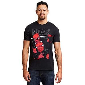 Marvel Heren Deadpool Sword T-shirt, Zwart, XXL