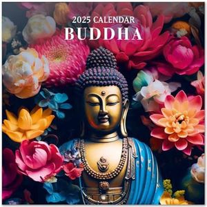 Grupo Erik Kalender 2025 Buddha - Broschürenkalender 2025 30x30 cm - Fsc-gecertificeerde wandkalender - Wandkalender 12 Maanden + poster
