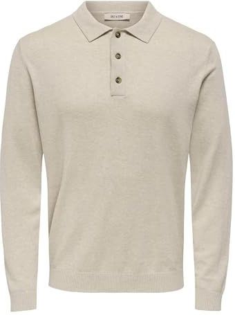 ONLY & SONS - ONSLOUI REG 12 LS - Trui met Polokraag - Coffee Bean - Melange