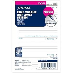 Filofax Pocket 1 week op 2 pagina's verticaal (Duits) 2023