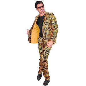 Widmann - Kostuum party fashion pak, zebrapatroon, jas en broek, dierenprint, dierenkostuum, discofever, showma's