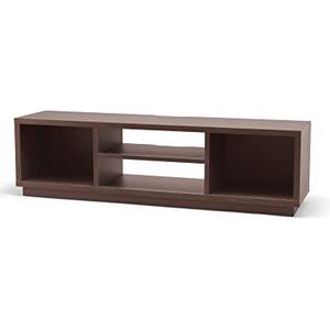 Iris Ohyama, TV meubel met open planken / TV meubel voor 65 inch TV, Massief hout, Kantoor, Woonkamer - TV Cabinet Standard - OTS-150S - Bruin