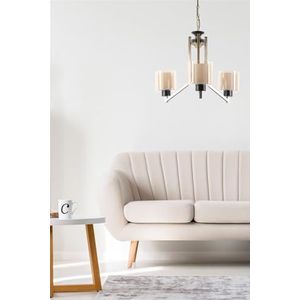 Opviq Scandinavisch kroonluchter, koperen afwerking, 55 cm diameter, verstelbare hoogte (50-75 cm), 100% metaal, E27-fitting, elegant design voor moderne ruimtes