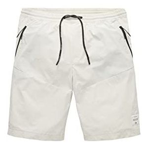 TOM TAILOR Denim Heren Relaxed Fit Tech Shorts met stretch, 31718 - wit zand, S