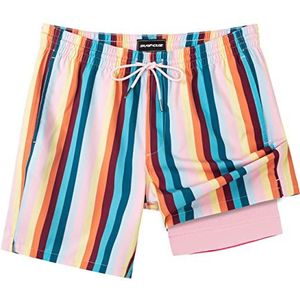 SURF CUZ Heren Trunk Style Trunk Style, Beige vintage strepen, L