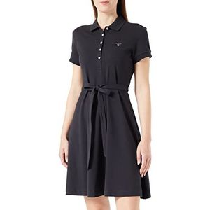 GANT Dames Polo Dress Jurk, Zwart, Standaard, zwart, XL