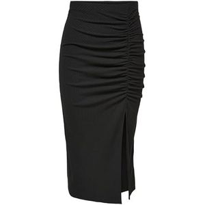 ONLY Dames Onlemma Slit Rok JRS Midirok, zwart, XXL