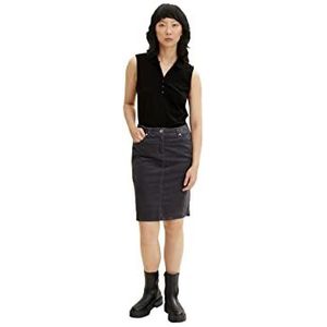 TOM TAILOR Dames Fluwelen rok 1034213, 15417 - Evident Anthracite, 34