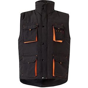 Velilla 205902 0/16 3XL gewatteerd vest met meerdere zakken, zwart, maat 3XL