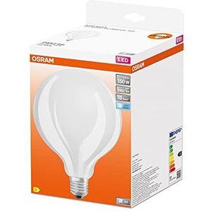 OSRAM LED lamp, Voet: E27, koel wit, 4000 K, 17 W, vervanging voor 150 W gloeilamp, frosted, LED Retrofit CLASSIC GLOBE125 Pack van 4