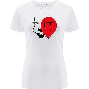 ERT GROUP Origineel en officieel gelicentieerd horror-T-shirt voor dames, motief It 026, dubbelzijdige print, maat XL, It 026 wit 2, XL