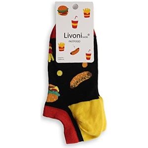 Livoni Fast Food-Low Sokken 39-42, Meerkleurig, M, Meerkleurig, Medium