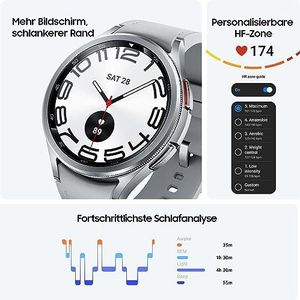 Samsung Galaxy Watch6 Classic Smartwatch, Gezondheidsfuncties, Fitness Tracker, Snel Oplaadbare batterij, Bluetooth, 47 mm, Zwart, Incl. 36 maanden fabrieksgarantie [Exclusief bij Amazon]