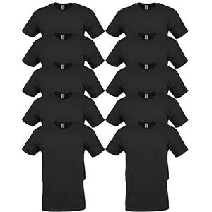 Gildan heren T-shirt van zwaar katoen, stijl G5000, Zwart, S