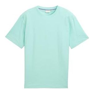 TOM TAILOR Basic T-shirt voor heren met structuur, 37105 - Bright Mint Green, M