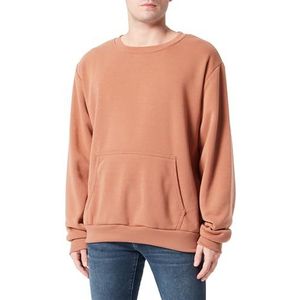 Yuka Gebreid sweatshirt voor heren met ronde hals polyester camel maat L, kameel, L